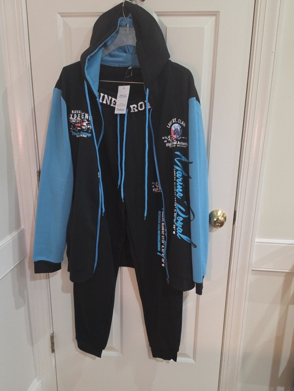 Hakjay Men's Hiphop Marine Royal Tracksuit Set - Size XXL